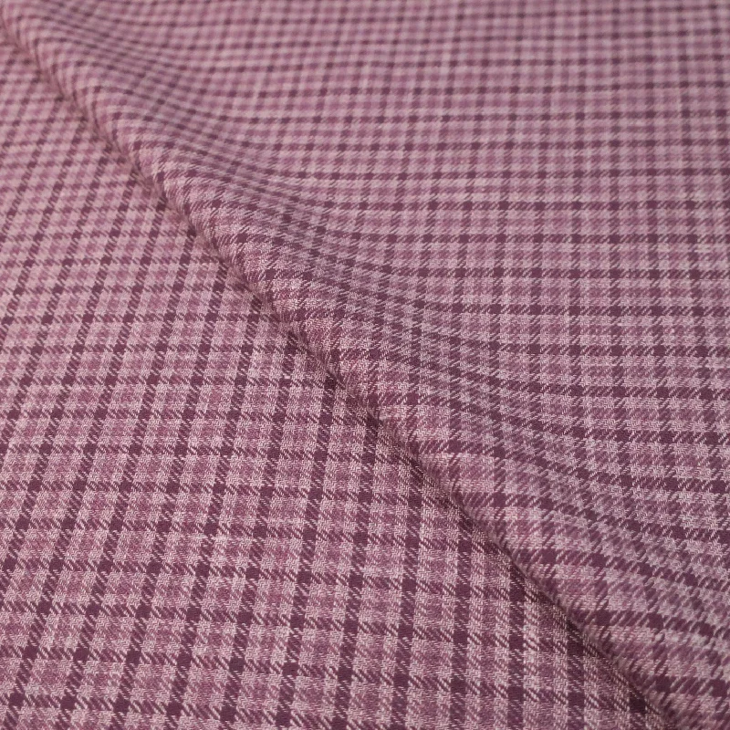 Don't Wait Lilac Check Loro Piana Wool Linen and Silk Fabric