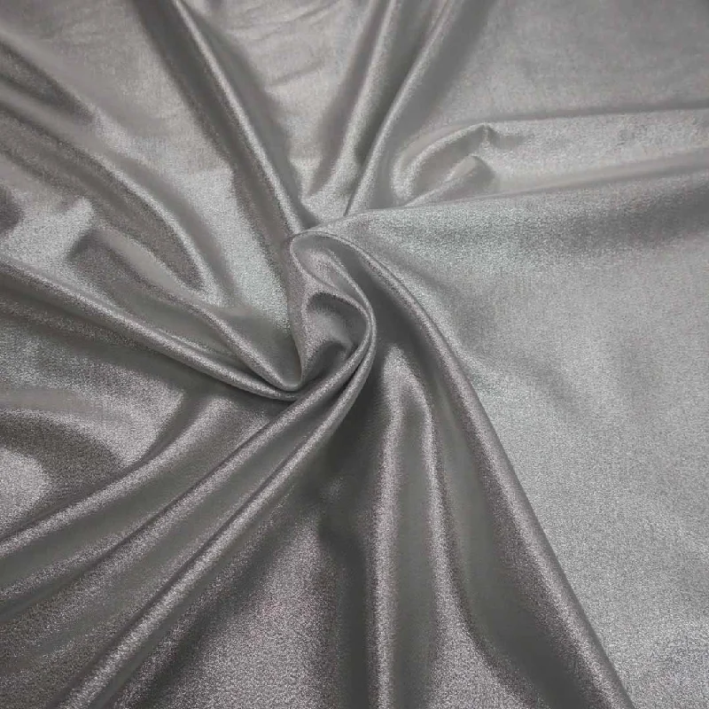 Bonus Savings Solid Plain Textured Metallic Silver Lamé Fabric
