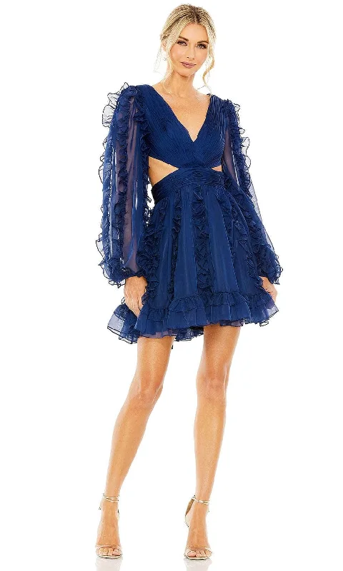 Extra Savings Mac Duggal 68418 - Ruffled Long Sleeve A-line Cocktail Dress