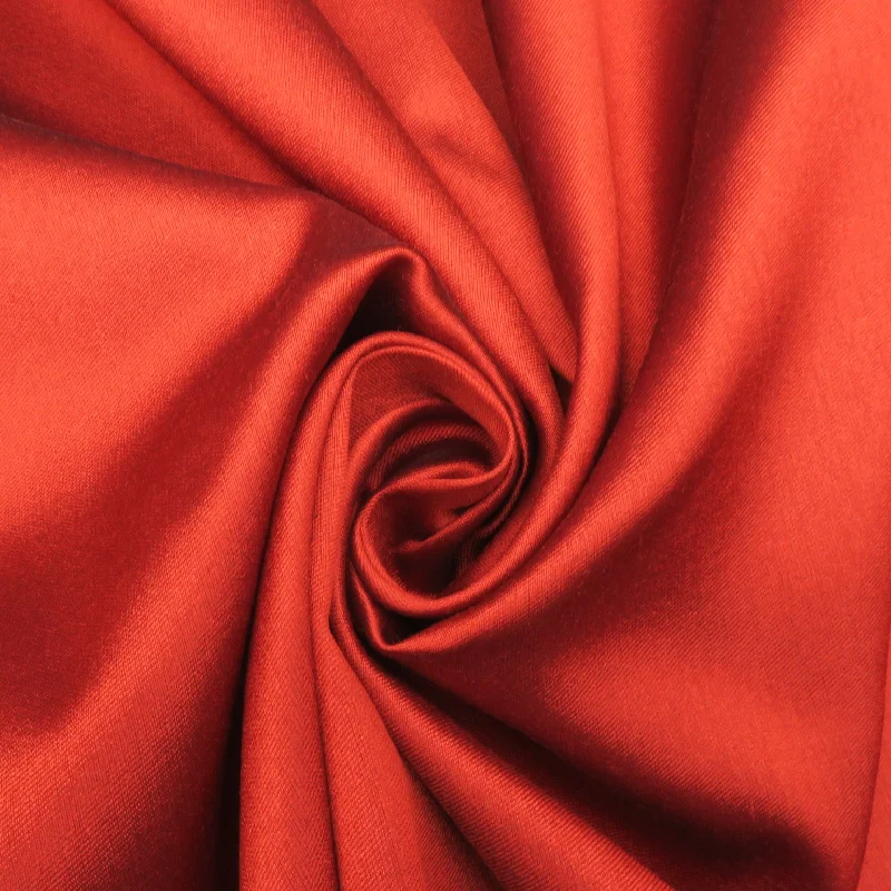 Deal Alert Rust Red Silk and Wool Woven Fabric