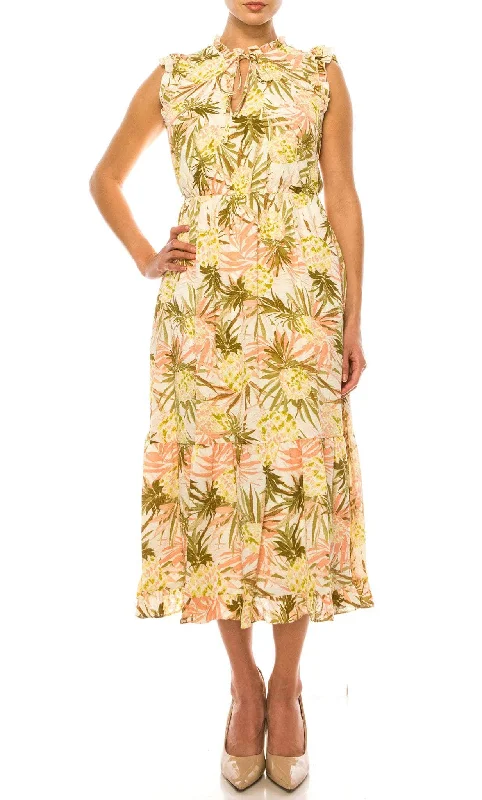 Act Fast Laundry HV03D25 - Printed Summer Midi Dress
