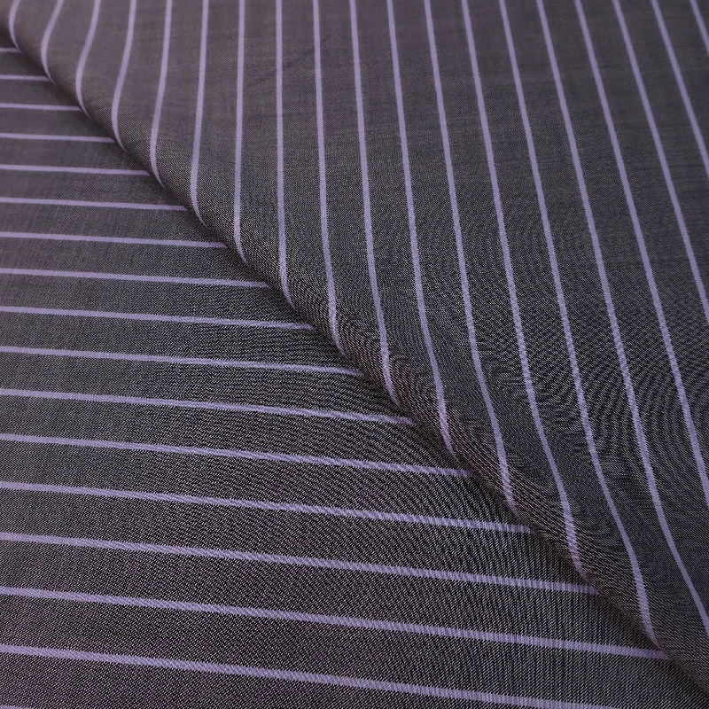 Deal of the Week Charcoal and Blue Stripe Diamond Superfine Ariston Fabric