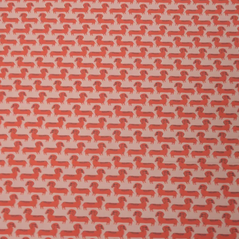Unmissable Offer Orange Dachshand Printed Cotton