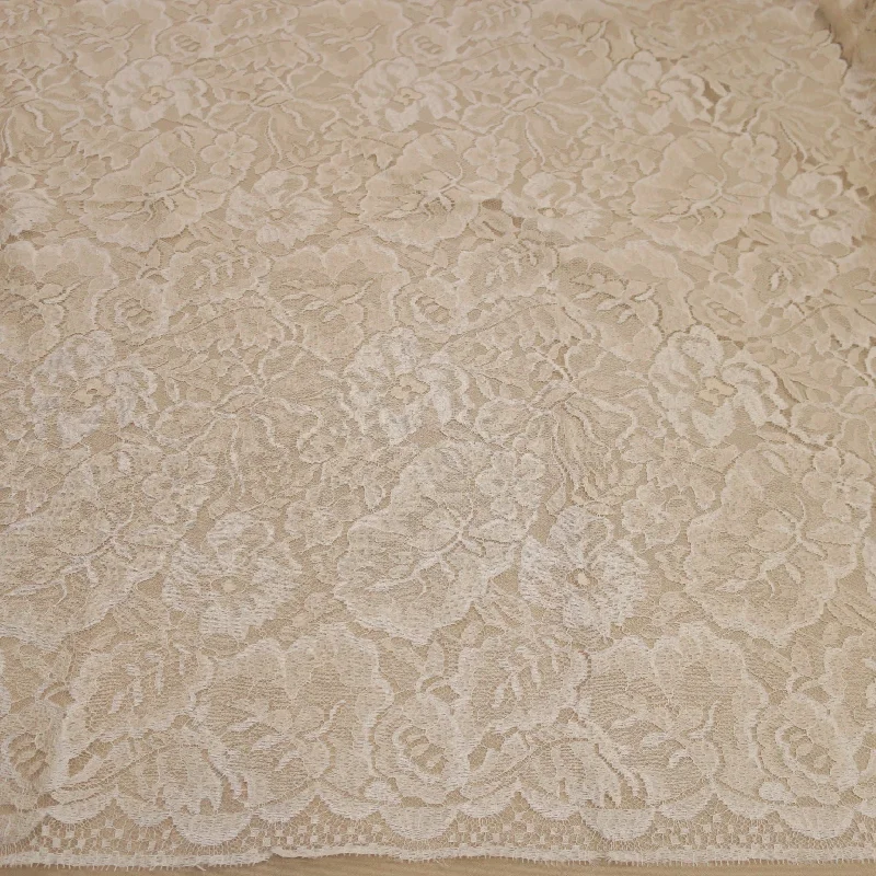 Members Only Off White and Ivory Embroidered Double Scalloped Lace