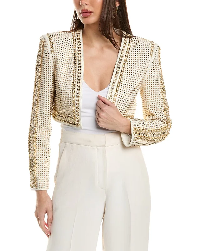 Final Clearance alice + olivia Maria Leather Crop Jacket