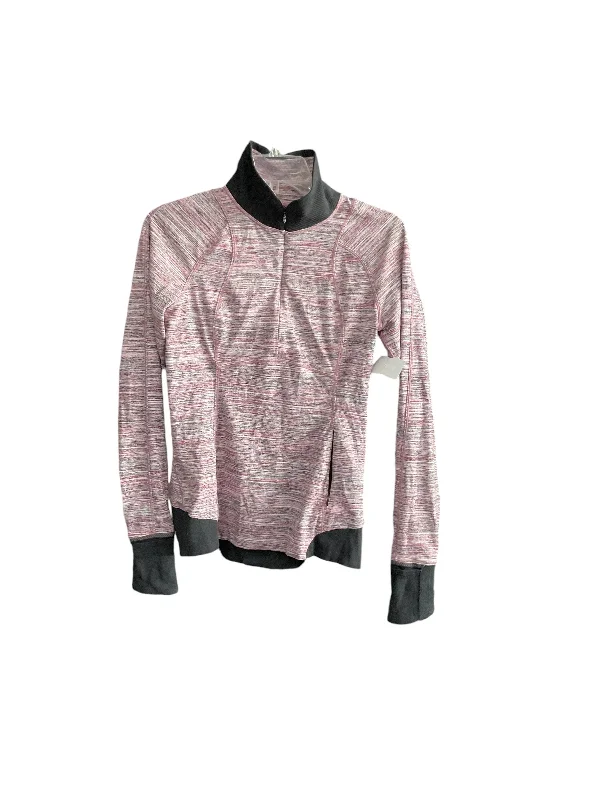 Athletic Top Long Sleeve Collar By Lululemon In Pink, Size: M