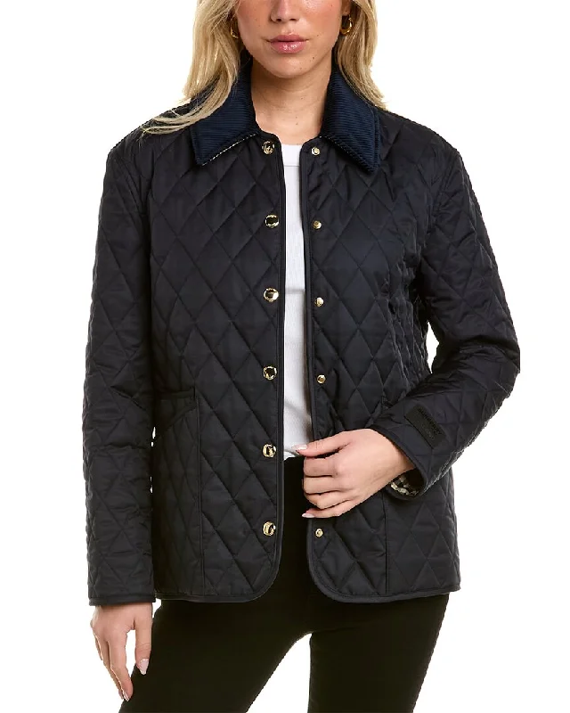 Markdowns Burberry Corduroy Collar Diamond Quilted Jacket