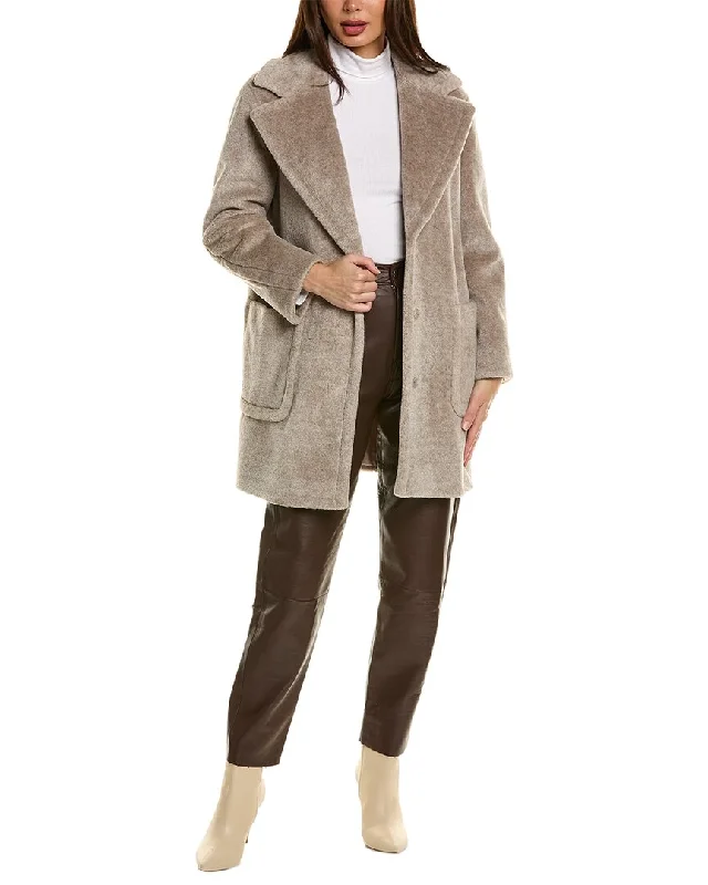 Best Bargains Cinzia Rocca Icons Short Wool-Blend Coat