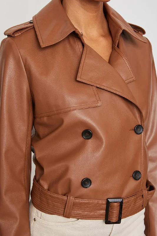 Last Chance Joni Vegan Leather Moto Jacket in Macchiato