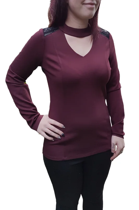 Price Cut Stretch Choker Collar Top