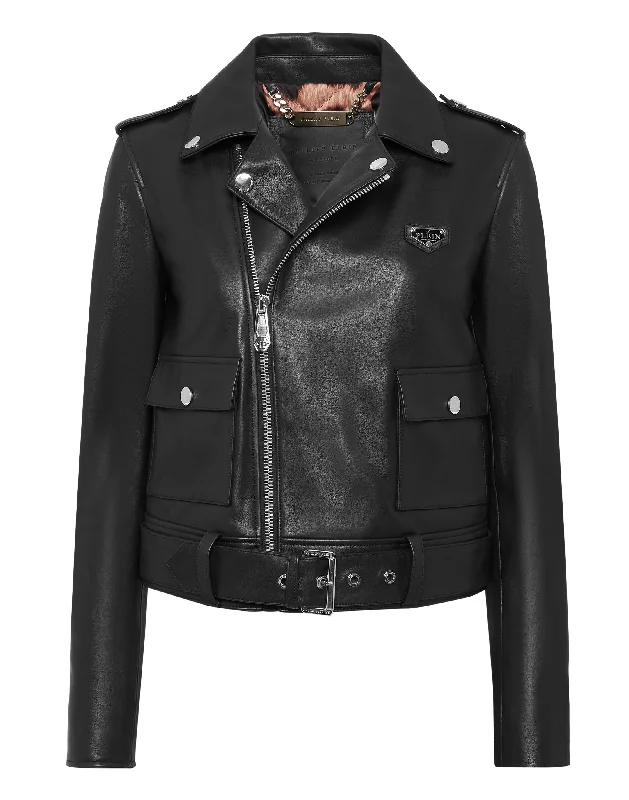 Instant Discount Leather Biker Iconic Plein