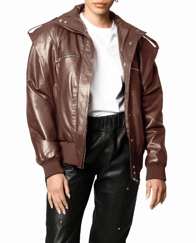 Closeout Leather Space Jacket In Brown