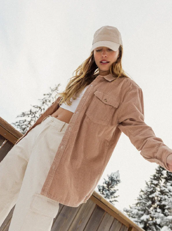 Special Promotion Let It Go Corduroy Long Sleeve Shirt - Warm Taupe