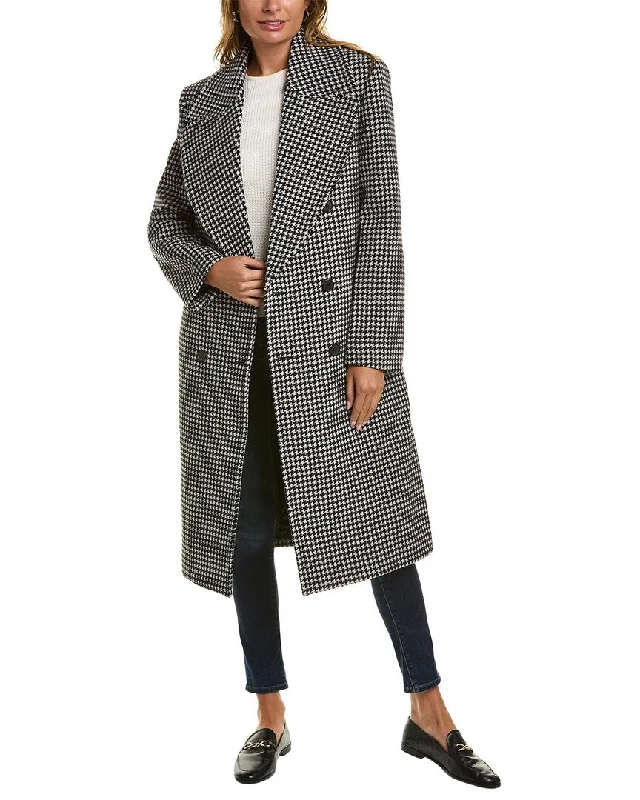 New Markdowns Michael Kors Collection Dogtooth Melton Wool Coat