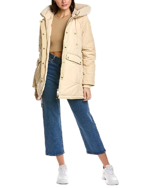 Blowout Deals NB Series by Nicole Benisti Aurora Leather-Trim Down Coat