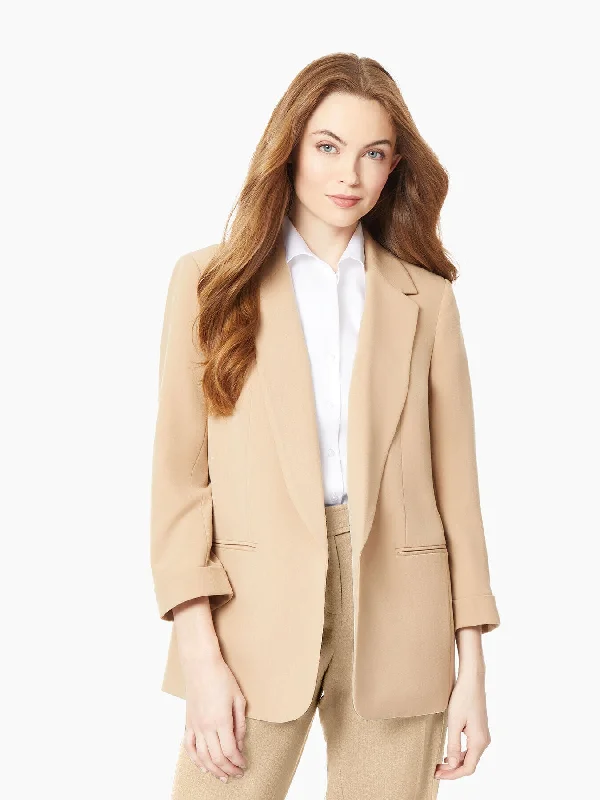 Exclusive Deal Notch Collar Rolled Cuff Bi-Stretch Blazer