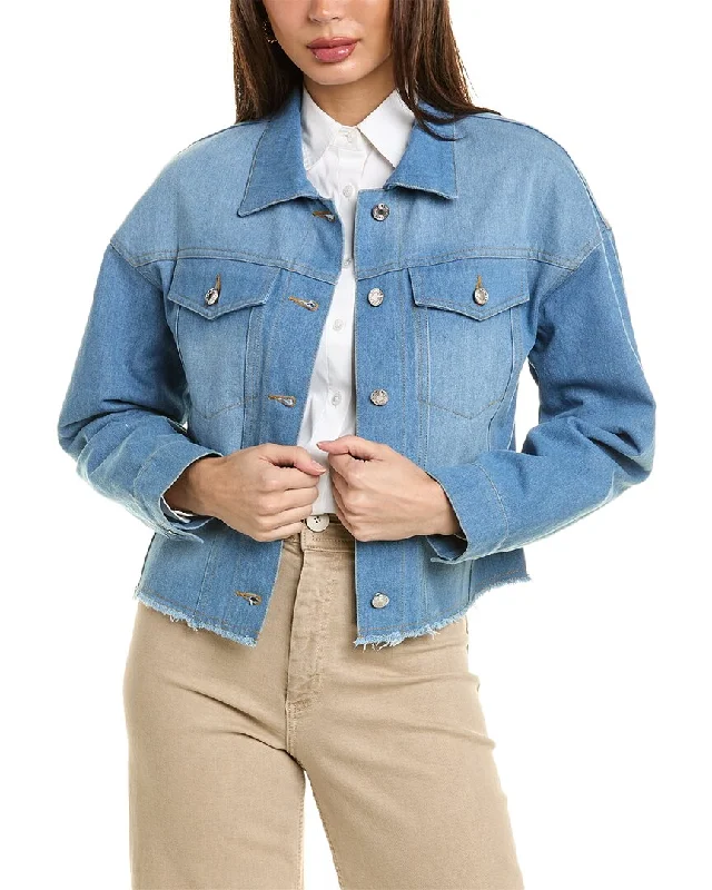 Early Bird Discount Pascale La Mode Frayed Denim Jacket