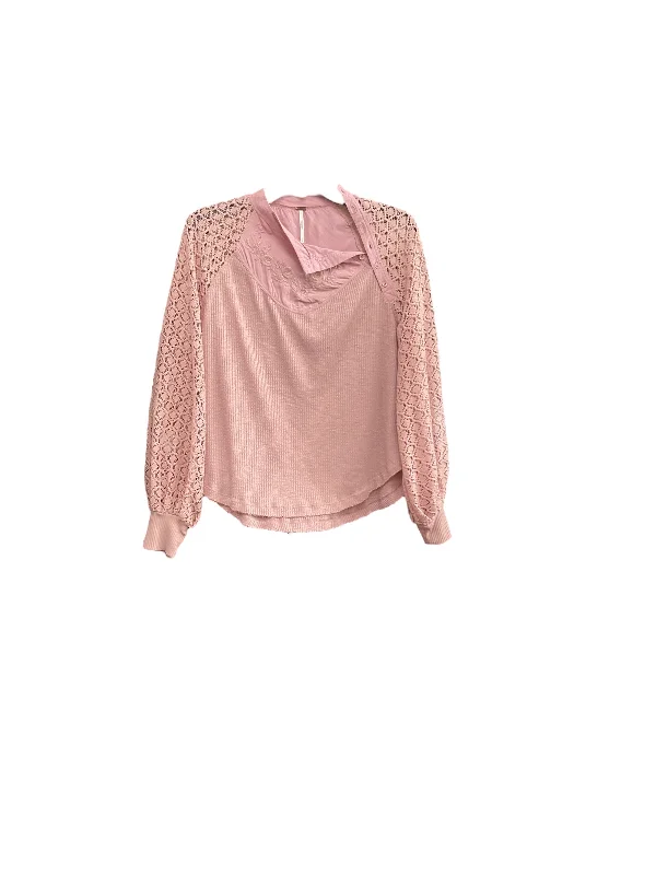Blowout Deals Pink Top Long Sleeve Free People, Size Xs