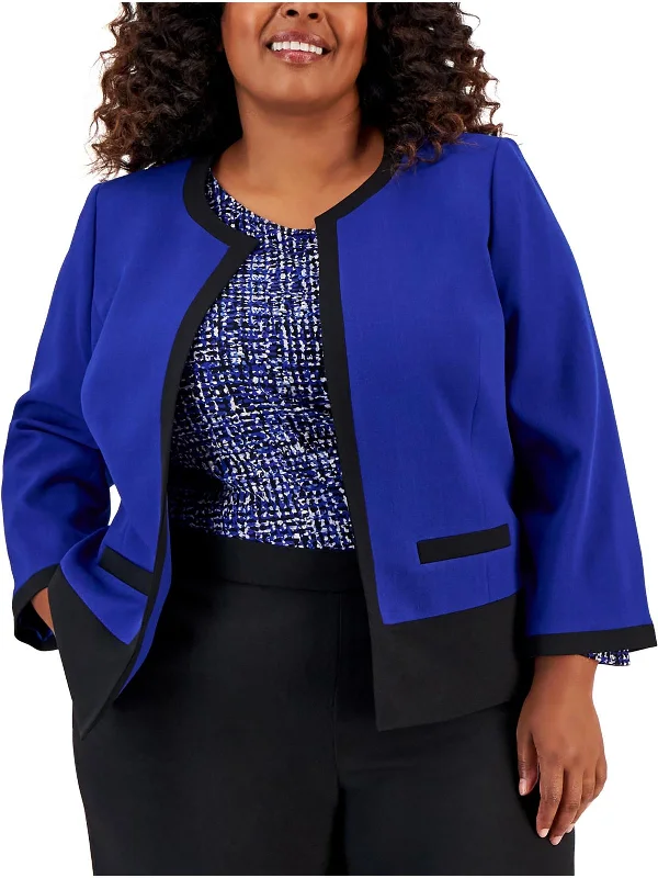 Deal Alert Plus Womens Lined Business Open-Front Blazer