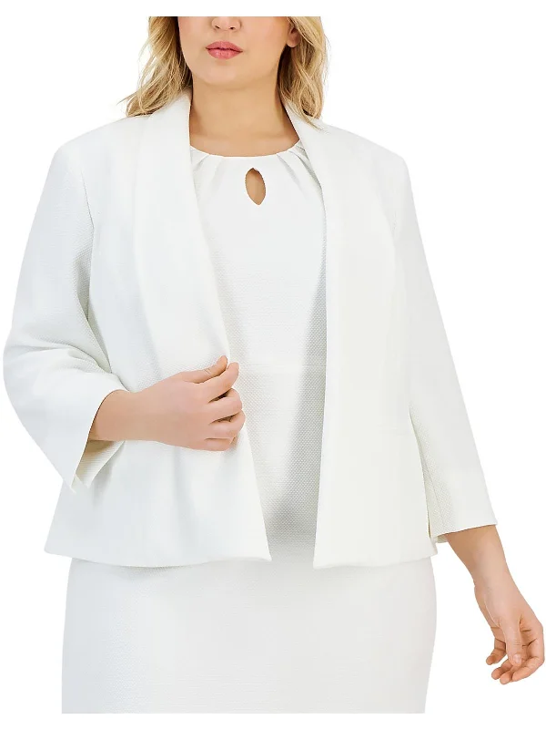 Can't Be Beat Plus    Womens Suit Separate Office Wear Open-Front Blazer