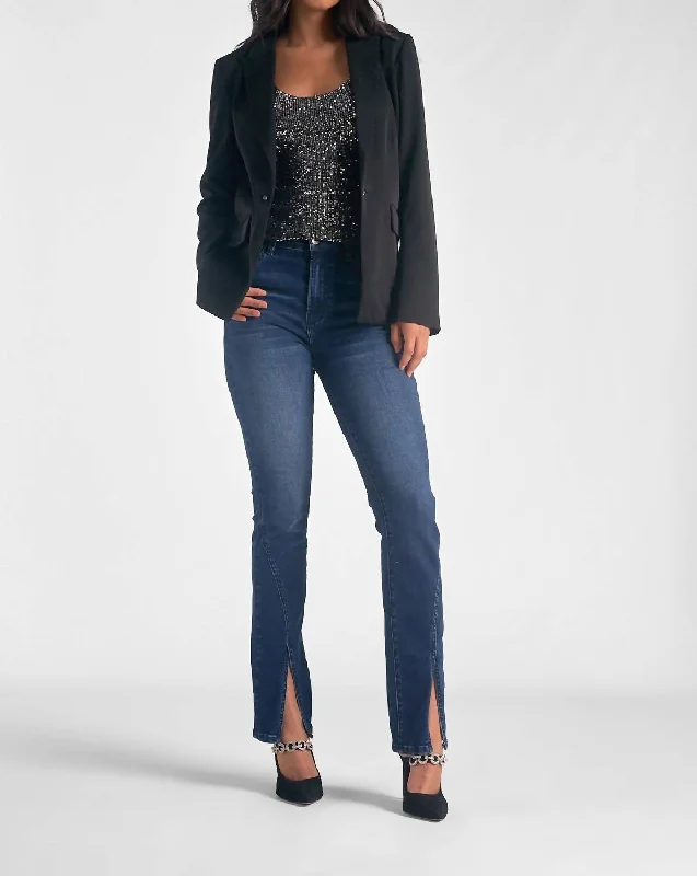 Weekend Deal Rhinestone Rock Blazer In Black
