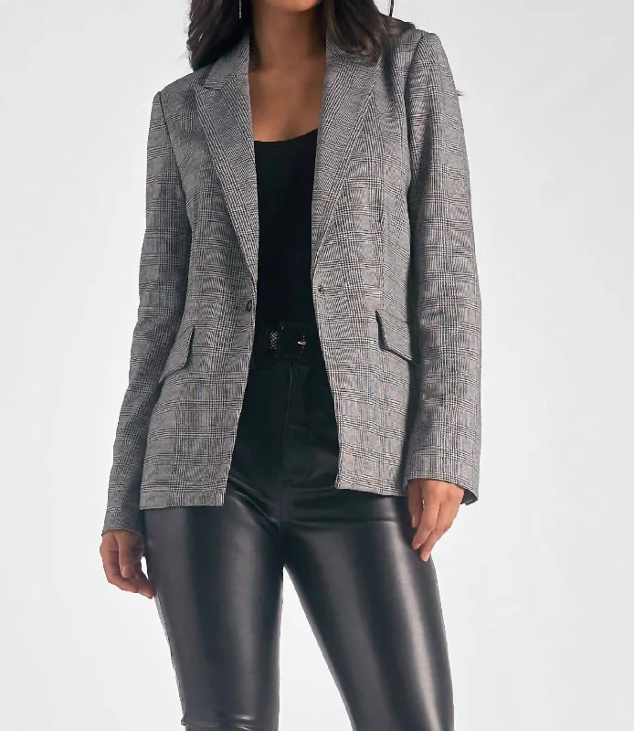 Best Deals Rhinestone Rock Blazer In Plaid