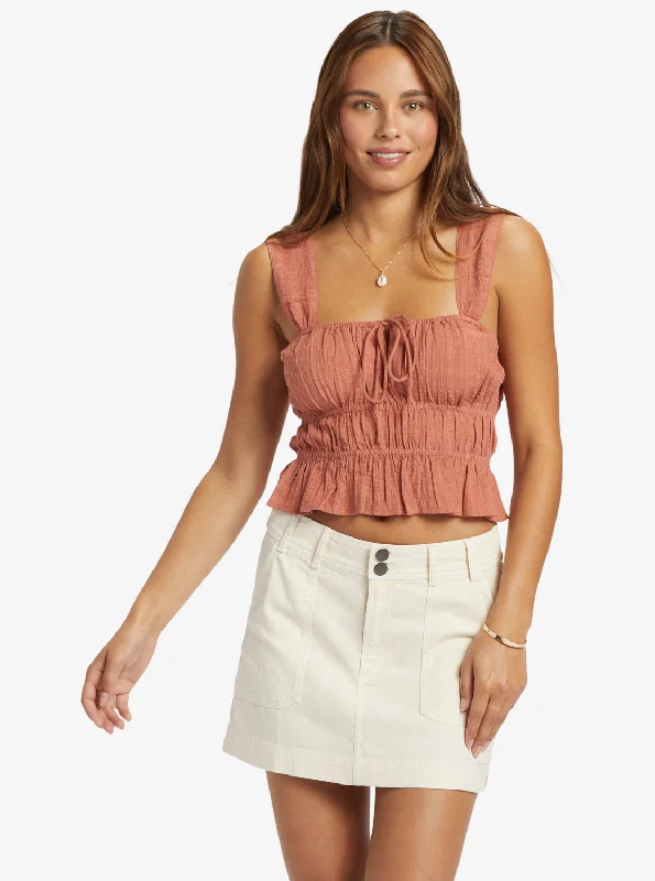 Savings Spectacular Sunset Mist Ruched Top - Cedar Wood