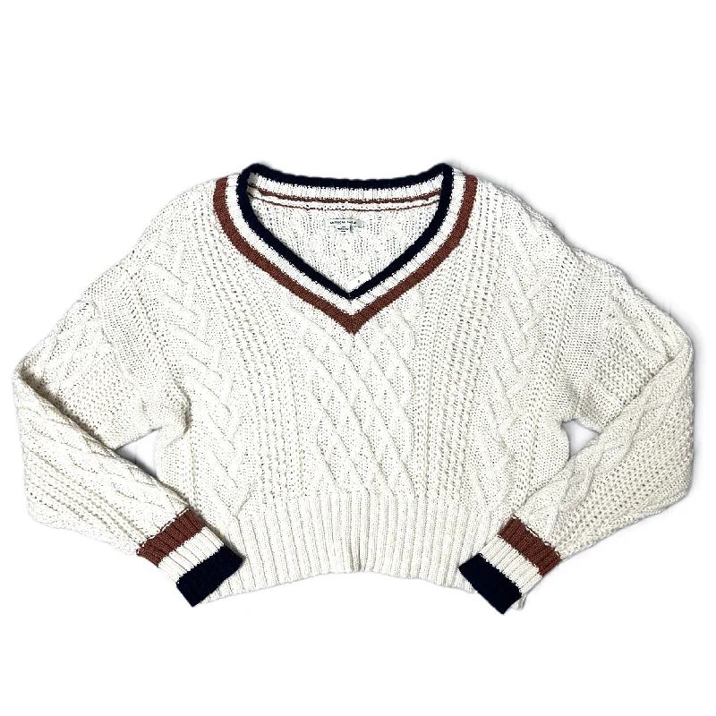 Deep Discounts Sweater By American Eagle In Cream, Size: L