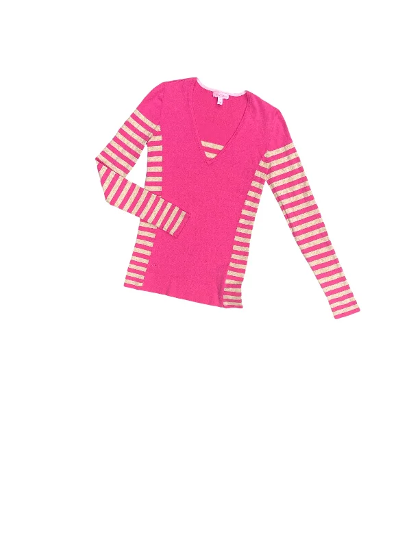 Sweater By Lilly Pulitzer In Pink & Tan, Size: S