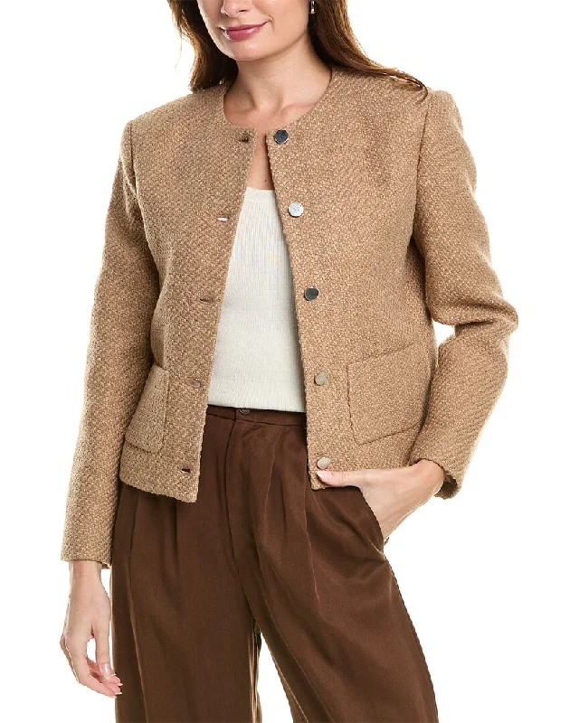 Final Clearance Theory Pocket Crop Wool-Blend Jacket