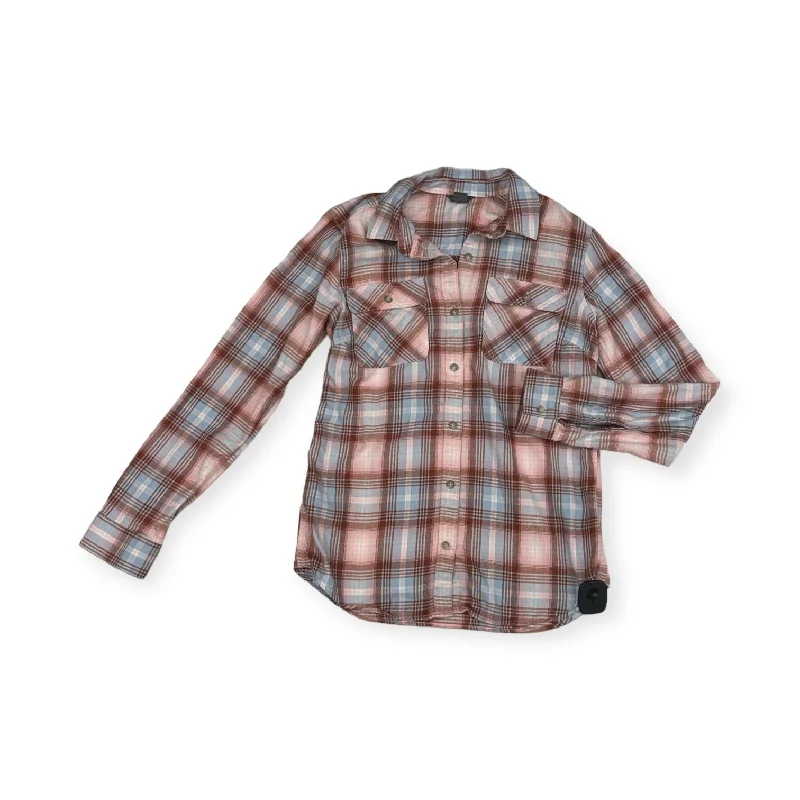 Bargain Prices Top Long Sleeve By Eddie Bauer In Plaid Pattern, Size: Xs