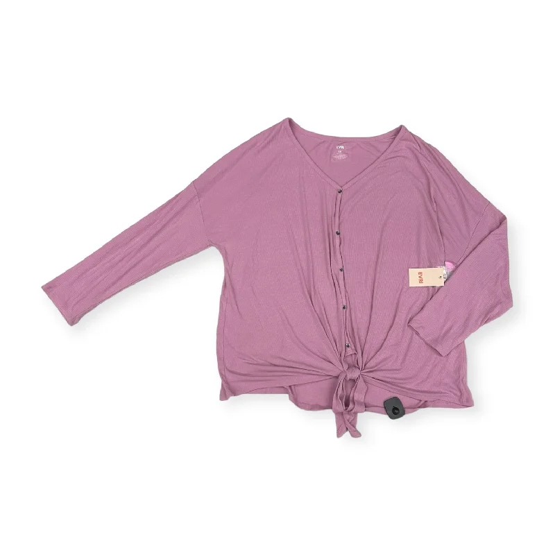 Price Drop Top Long Sleeve By Evri In Purple, Size: 2x