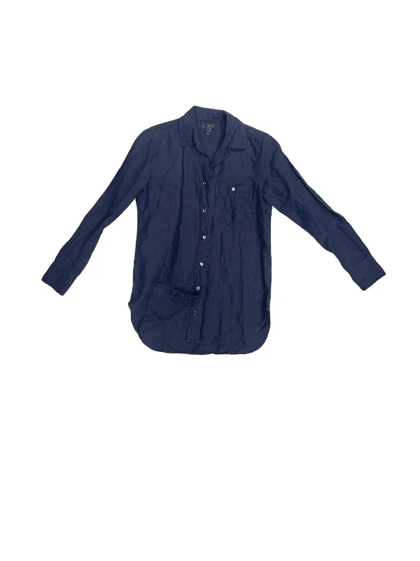 Major Savings Top Long Sleeve By J. Crew In Navy, Size: Xs