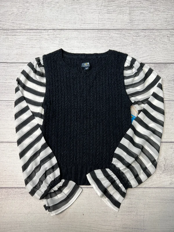 Stock Clearance Top Long Sleeve By Maeve In Black White, Size: M