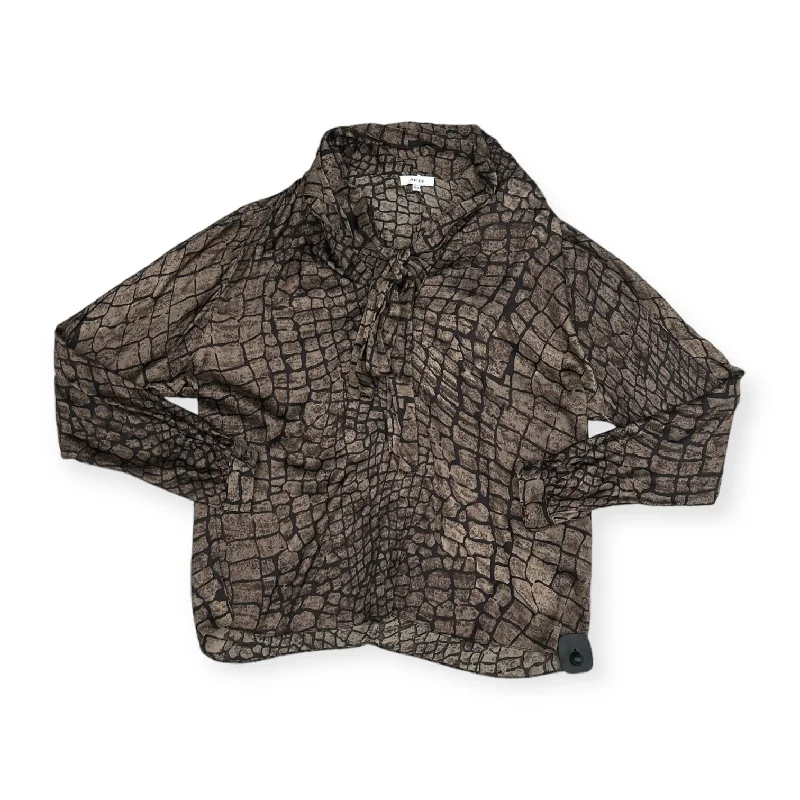 Take Advantage Top Long Sleeve By Reiss In Brown, Size: 8
