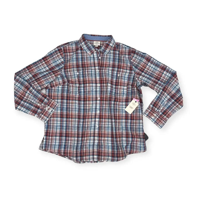 Early Access Top Long Sleeve By St Johns Bay In Plaid Pattern, Size: Xxl
