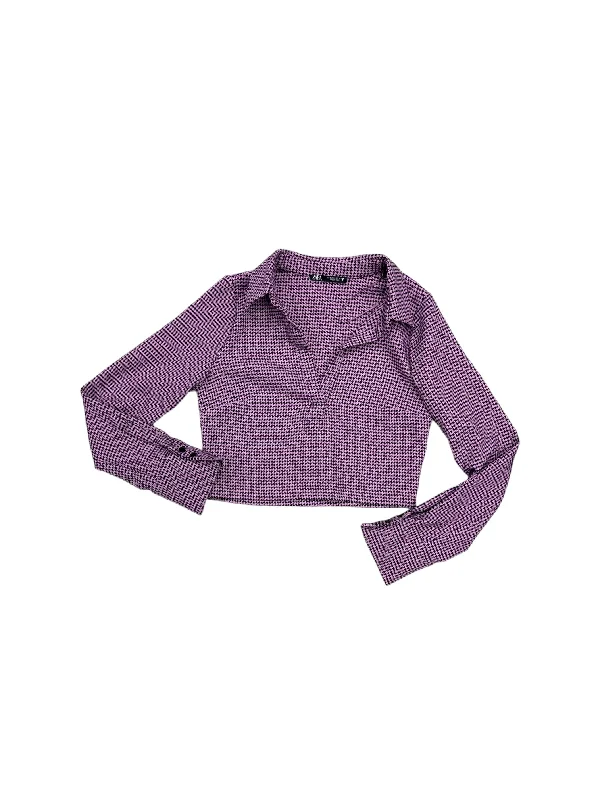 YEAR-End Clearance Top Long Sleeve By Zara In Black & Pink, Size: S