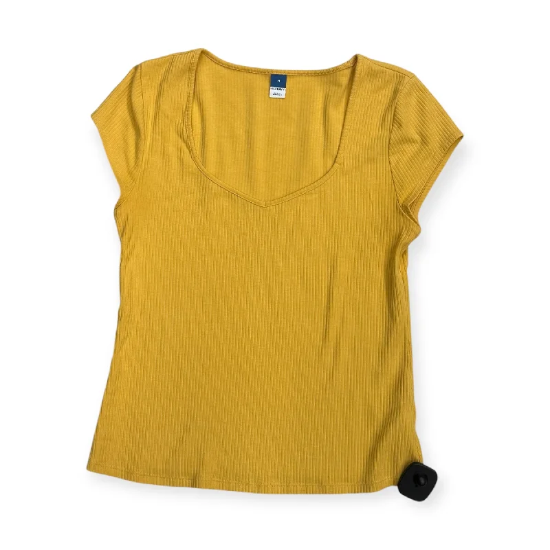 Top Short Sleeve Basic By Old Navy In Yellow, Size: M