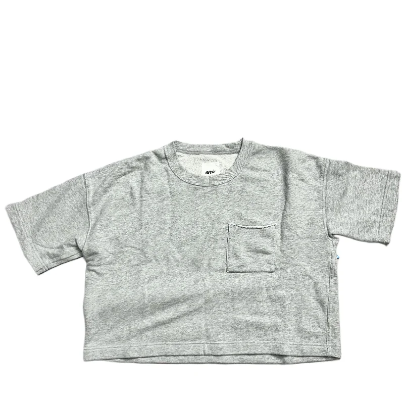 Year-End Sale Top Short Sleeve By Aerie In Grey, Size: M