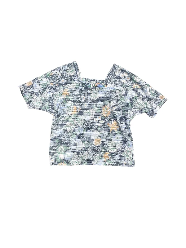Final Clearance Top Short Sleeve By Anthropologie In Floral Print, Size: Xs