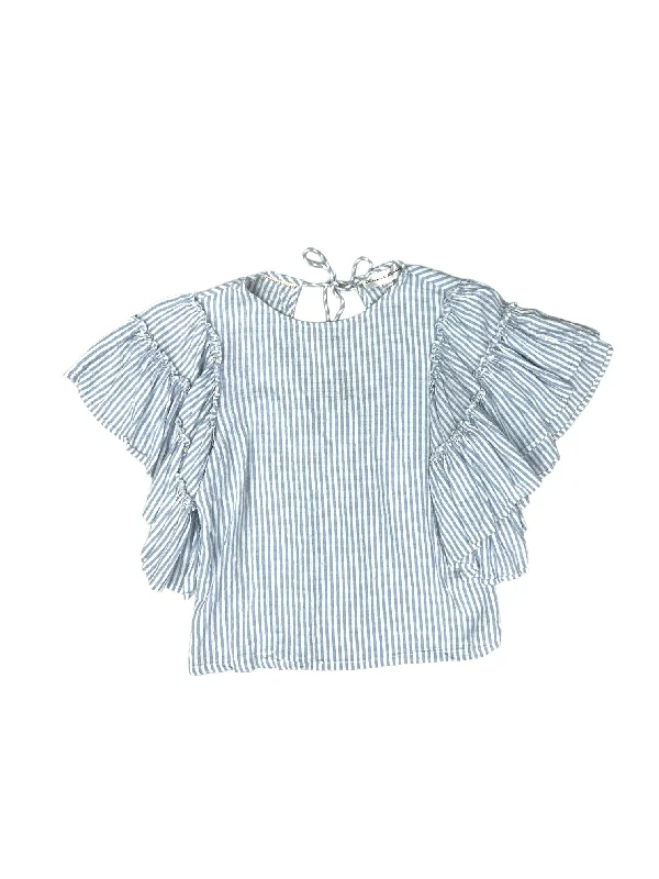 Price Drop Top Short Sleeve By Chelsea And Theodore In Blue & White, Size: Xs