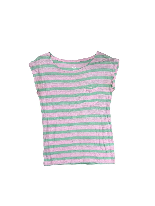 Big Discounts Top Short Sleeve By J. Crew In Striped Pattern, Size: S