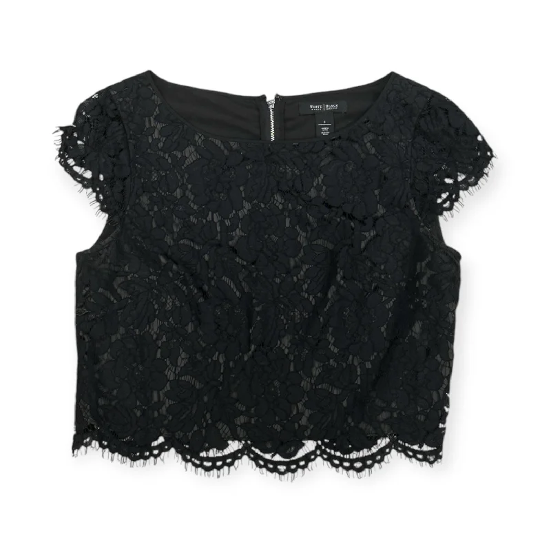 Top Short Sleeve By White House Black Market In Black, Size: 8