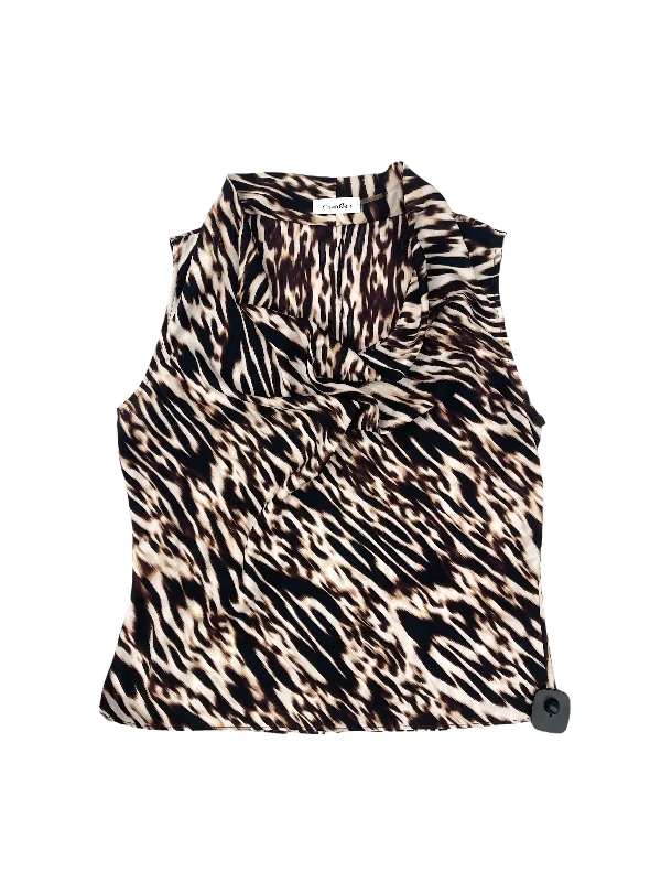 Referral Discount Top Sleeveless By Calvin Klein In Animal Print, Size: M