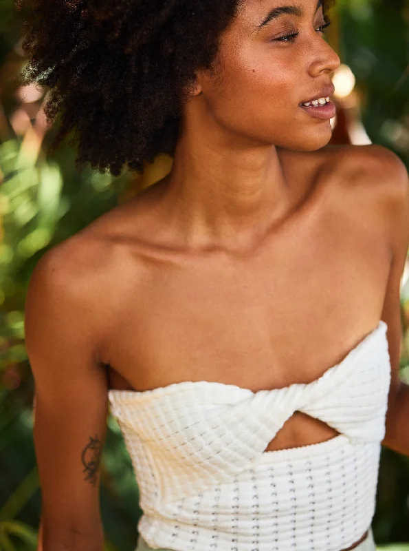 Super Sale Venice Knit Halter Top - Egret