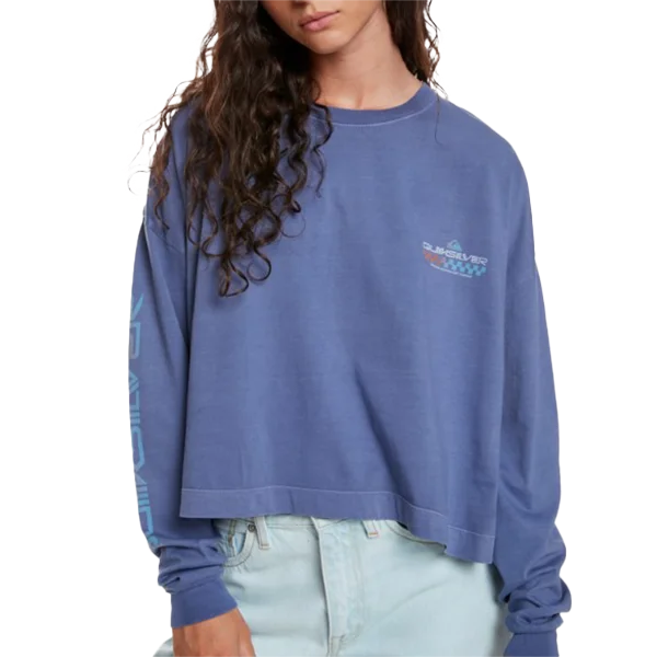 Great Deals Women's Oversize Cropped Long Sleeve Tee