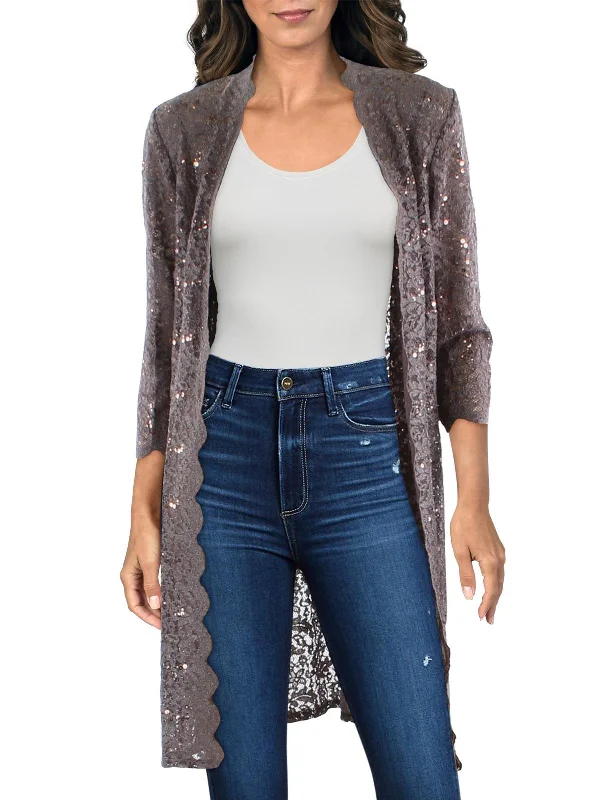 Price Reduction Womens Lace Open Front Duster Blazer