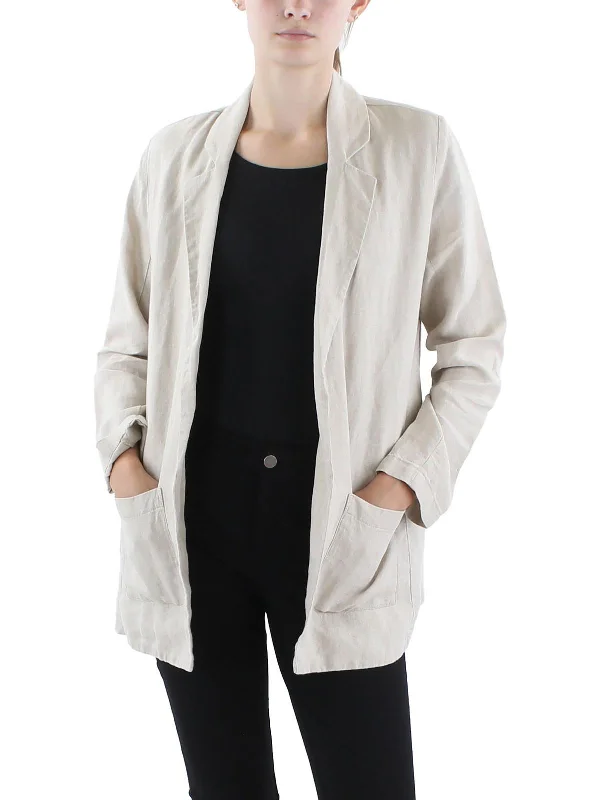 Deal Explosion Womens Organic Linen Open-Front Blazer