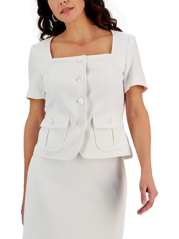 Savings Galore Womens Short Sleeve Textured Shirt Jacket