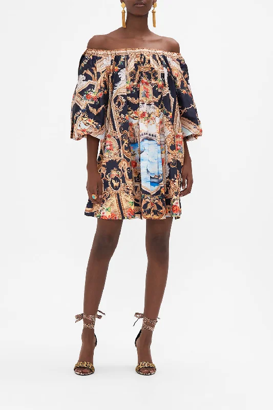 Price Reduction OFF SHOULDER PUFF DRESS VENICE VIGNETTE
